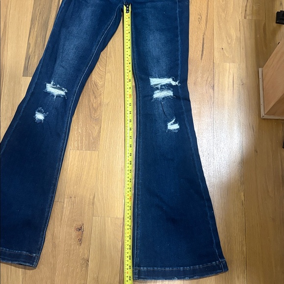 Kancan Denim Jeans Flare Size 3/25 Dark Wash Mid Rise Stretch Long - Picture 6 of 6